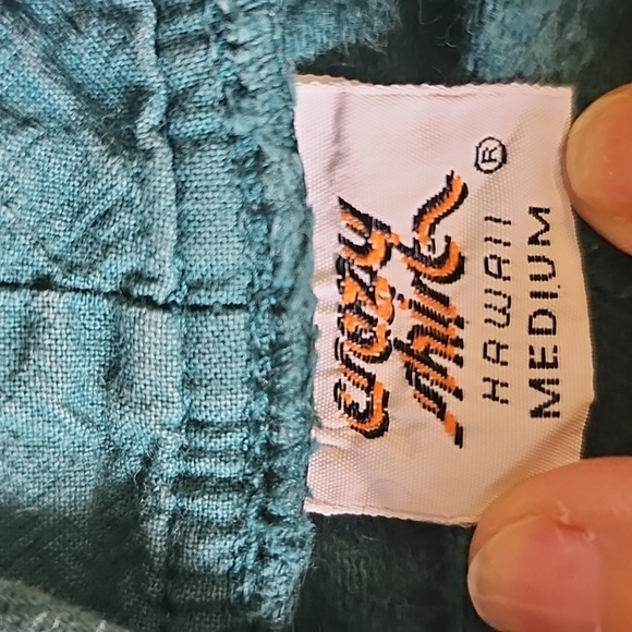 SAUSALITO hoodie By Crazy Shirt. Hawaii With Patches. Meduim Green - Picture 7 of 7